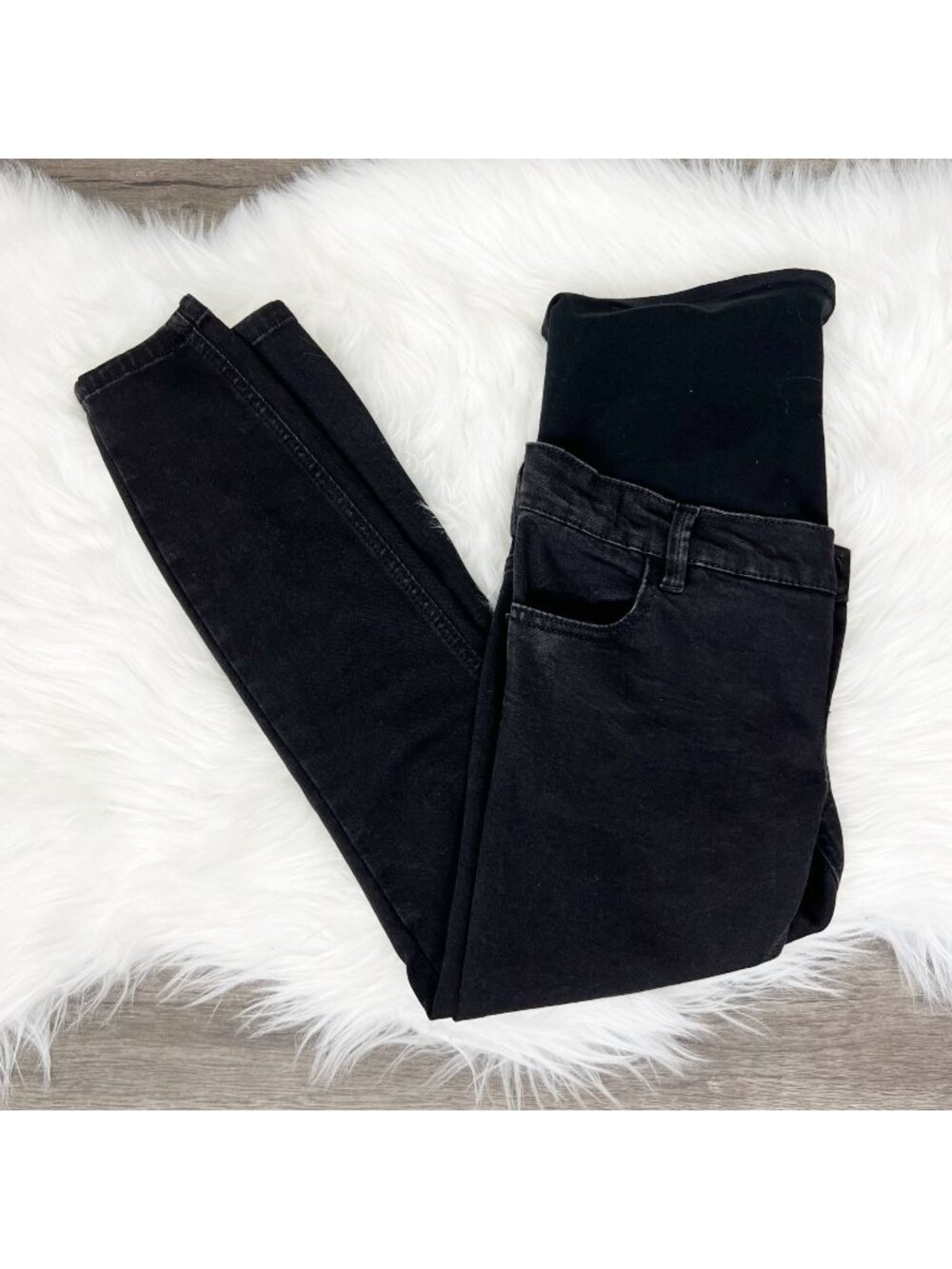 ASOS Maternity US 2 Black Skinny Jeans Over Belly Band